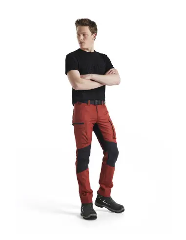 Livraison Express Pantalon maintenance +stretch Rouge brique/Noir 145918455999 - Blaklader