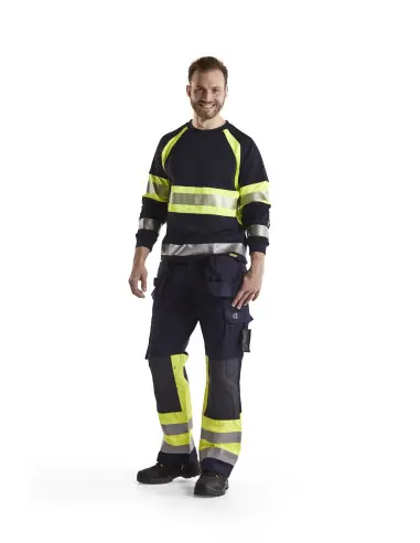 Pantalon artisan multinormes Marine/Jaune fluo 147915148933 - Blaklader Produit De Marque