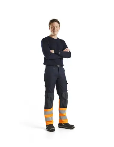 Commande En Gros Pantalon multinormes inhérent Marine/Orange fluo 148815138953 – Blaklader
