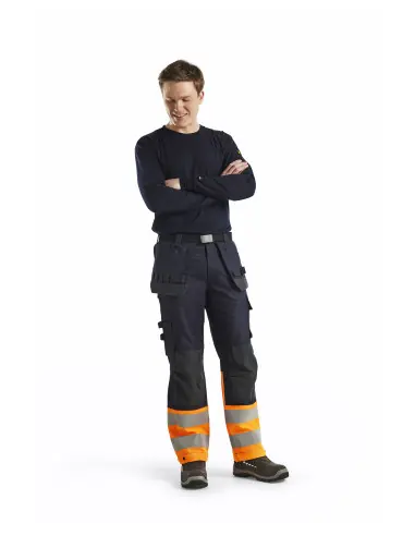 Pantalon multinormes inherent Marine/Orange fluo 148915138953 - Blaklader Offre Limitée