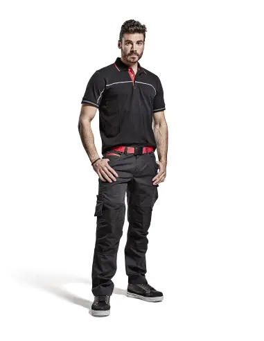 Achat Immédiat Pantalon maintenance +stretch Noir/Rouge 149513309956 – Blaklader