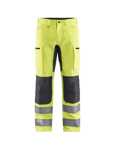 Pas Cher Pantalon artisan haute-visibilité +stretch Jaune fluo/Gris moyen 158518113396 - Blaklader