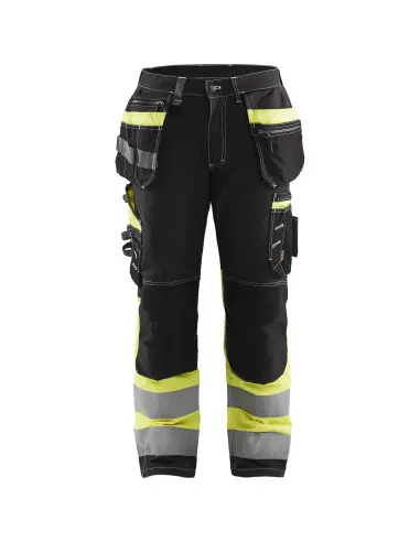 Commander Vite Pantalon artisan haute visibilité +stretch Noir/Jaune fluo 179413709933 - Blaklader