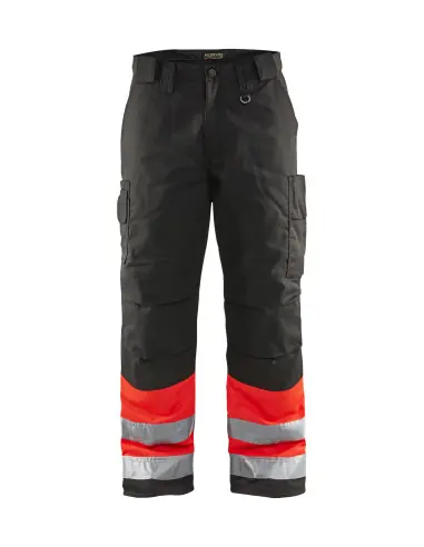 Pantalon haute visibilité hiver Rouge fluo/Noir 186218115599 - Blaklader Haute Qualité