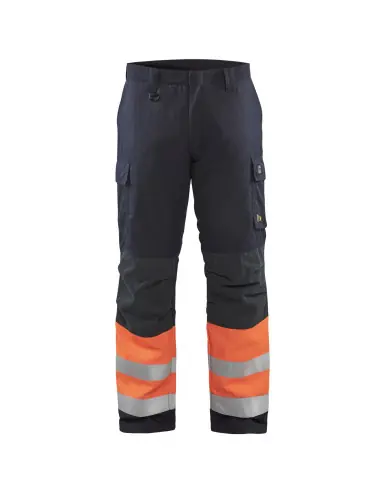 Promotion Saisonnière Pantalon hiver multinormes inhérent Marine/Orange fluo 186915138953 - Blaklader