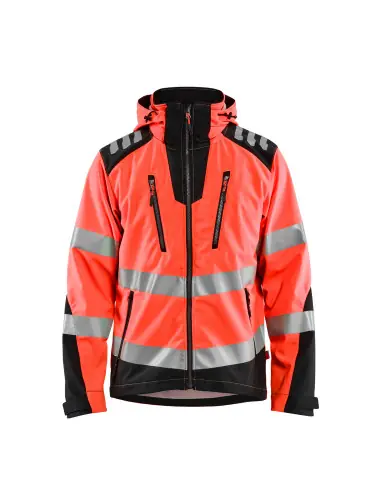 Veste Softshell haute-visibilité Rouge fluo/Noir 449125135599 – Blaklader Retour Gratuit