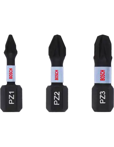 Dernière Chance Pack 3 embouts de vissage 6 pans Pozidriv IMPACT 2608522491 - Bosch