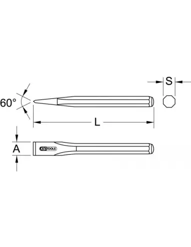 Ciseaux de maçon corps octogonal Ø14 mm - L.250 mm 156.0531 - KS Tools Expédié Aujourd'hui