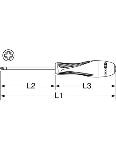 Tournevis POZIDRIV bi-matière isolé 1000V PZ1 80x185 mm 922.6214 - KS Tools Nouveauté