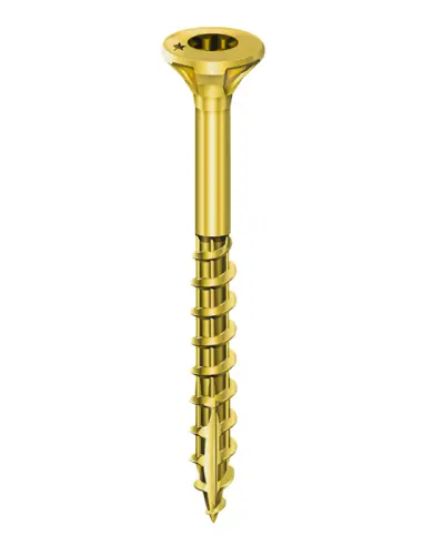 Vis bois 5x80 tête fraisée Etoile acier bichromaté filetage partiel (Bte de 200) Rocket Petit Prix