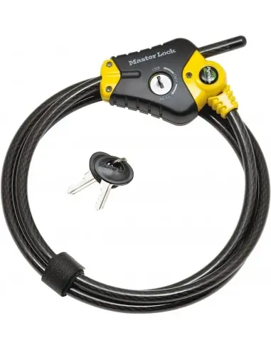 Câble antivol ajustable Python 1,8 m x 10 mm avec serrure 8433EURD - Master Lock Promotion