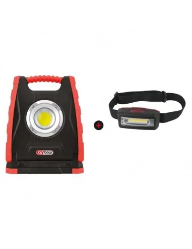 Top Vente Lot Projecteur mobile à LED 30W 3000 Lumens + Lampe frontale 150.4352-A1 – KS Tools