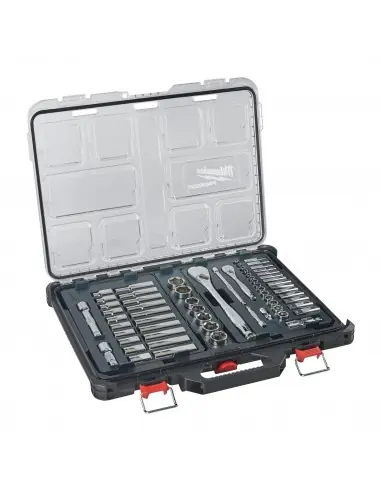 Coffret Douilles et Cliquets PACKOUT 1/2 et 1/4 (63 pièces) 4932493661 - Milwaukee Bon Marché