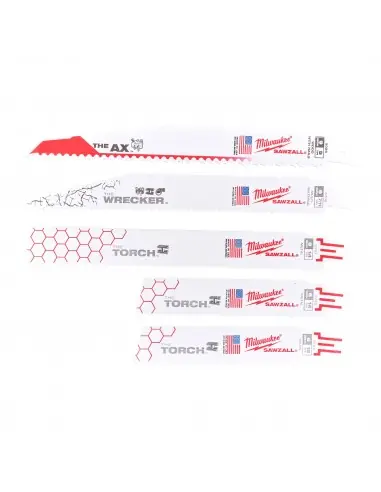 Top Vente Coffret de 5 lames de scie sabre universelles SAWZALL 49222205 - Milwaukee