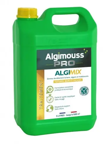 Traitement Toiture Mur et Façade concentré ALGIMIX (Bidon 5 litres) 014002 – Algimouss Retour Gratuit