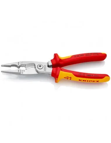 Prix Bas Pince multifonctions 6 outils en 1 200 mm Bi-matière Isolée 1000V 13 86 200 - Knipex