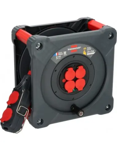 Offre Spéciale Enrouleur de câble avec Powerblock KC 2201 4+4 Professional, 25+5m H07RN-F 3G2,5, IP44 9212301110 - Brennenstuhl