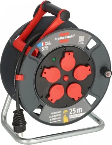 Certifié Enrouleur de câble 300 KU 2101 Professional, 25m H07RN-F 3G1,5, IP44 9231201100 - Brennenstuhl