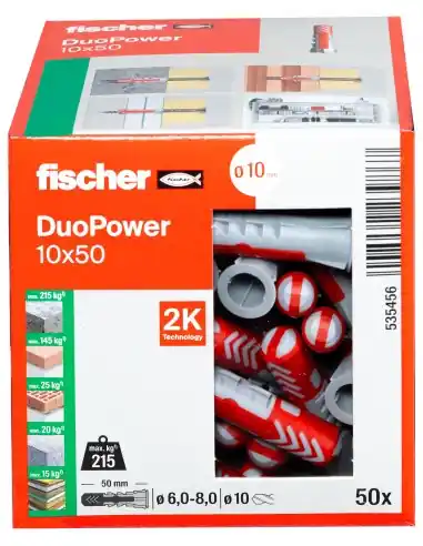 Cheville bi-matière DuoPower 10x50 (x50) 535456 - Fischer Usine Directe