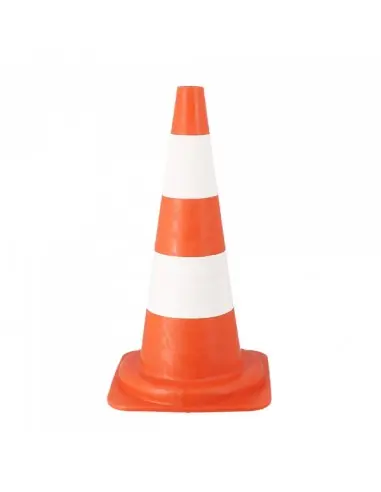 Cône blanc rouge réfléchissant ht 470 mm x 300 mm PVC souple 900 g 535002 – Wilmart Nouveauté