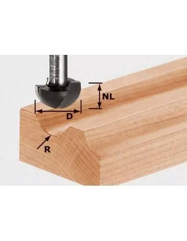 Fraise à gorge creuse HW avec queue de 8mm HW S8 R9,7 - Festool Soldes