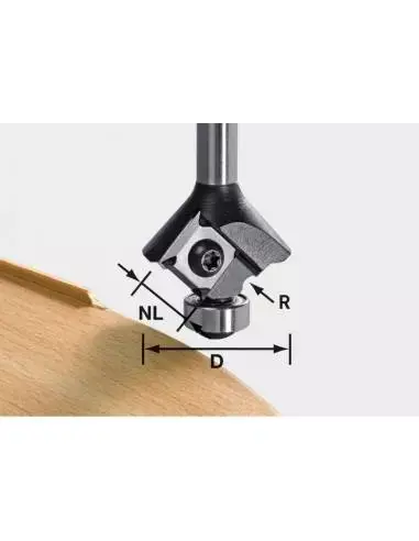 Remise Fraise à moulurer plaquette réversible HW S8 HW R3 D28 KL12,7OFK - Festool