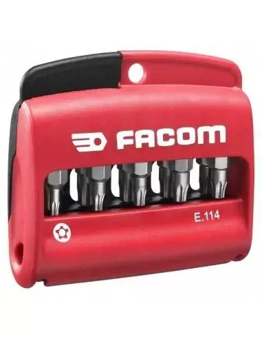 Prix Cassé Jeu mixte de 10 embouts Torx Plus® Tamper Résistant 1/4" - série 1 - 25 mm + porte-embouts - E.114 - Facom