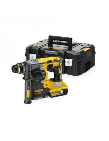 Dernier Modèle Perforateur SDS-plus XR 18V 5Ah Li-ion Brushless 2J - 2 batteries - coffret TSTAK - DCH273P2T - Dewalt
