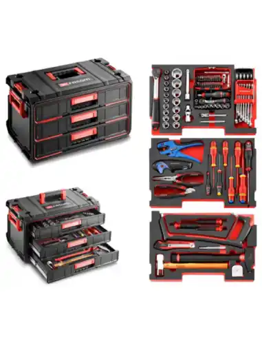 Module de rangement 3 tiroirs toughsystem + composition 3 modules mousse serrage-frappe- elec - BSYS.CM100E - Facom Marque