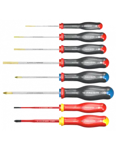 Jeu de 8 tournevis isolés protwist édition limitée 100 ans - AT.J8E100Y - Facom Prix Choc