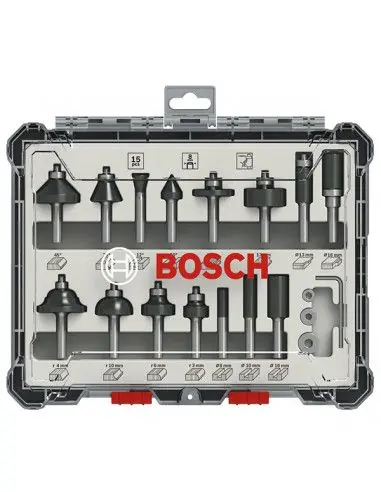 Coffret de 15 fraises mixtes à queue de 8mm - 2607017472 - Bosch Seulement Aujourd'hui