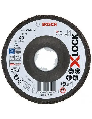Disque à lamelles 125mm X-LOCK X571 Best for Metal - 2608619201 - Bosch Retour Gratuit