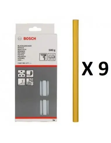 Bâtonnet de colle à fusion jaune 200mm 500gr (9 pièces) - 2607001176 - Bosch Marque