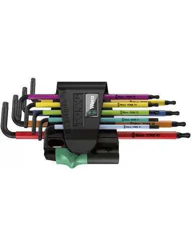 Cle mâle tête spherique torx 967/9 PKL TX 1 SB (jeu de 9) - 05073599001 - Wera Commande En Gros