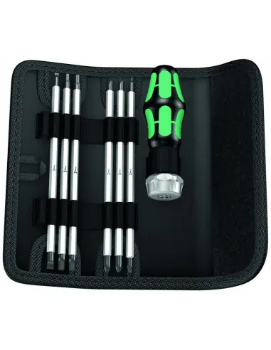 Authentique Tournevis cliquet porte-embouts Kompakt Kraftform vario RA SB (jeu de 7) - 05073665001 - Wera