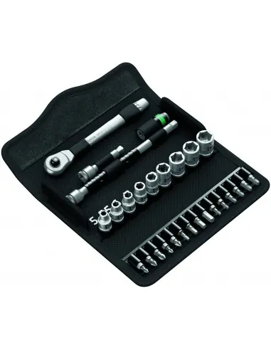 Jeu de cliquet Zyklop metal switch 1/4" 8100 SA 8 (28 pièces) - 05004018001 - Wera Nouvelle Collection
