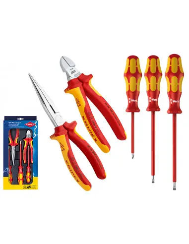 Pack outils isolés 1000V 2 pinces + 3 tournevis VDE 002013 – Knipex Prix Promo