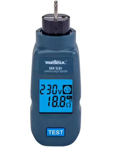 Contrôleur de prise électrique Tests de terre & RCD 30 mA MX531 - Metrix Authentique