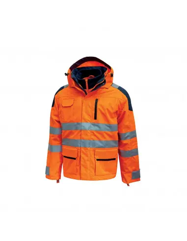 Parka anti-pluie BACKER Orange Fluo HL162OF - U-Power Jusqu'à Épuisement Des Stocks