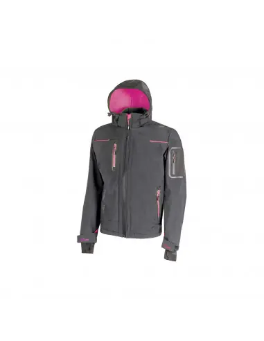 Veste de travail softshell SPACE Gris/Fuschia FU187GF – U-Power Offre Exclusive