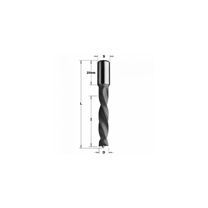 Certifié Mèche à tourillon – CMT 30815011 – Ø 15 x L 30/57 mm – Q10 – droite