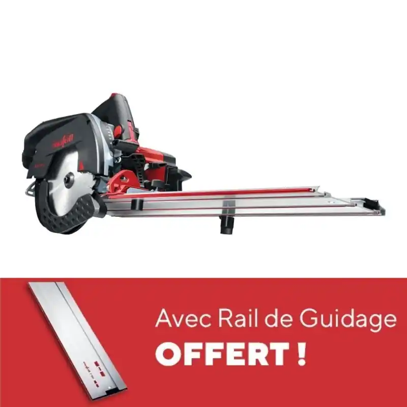 Lot scie circulaire - MAFELL KSS 50 918901 - 1300 W - 58 mm + Rail Haute Qualité