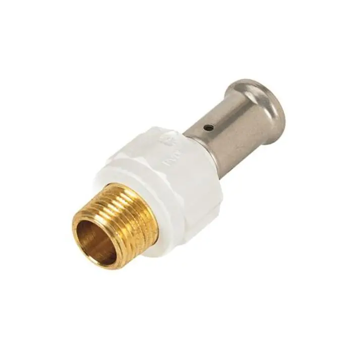 Expédition Rapide Raccord multicouche PVDF blanc à sertir mâle 1‘‘ (26/34) - Ø32x3,0 - HENCO