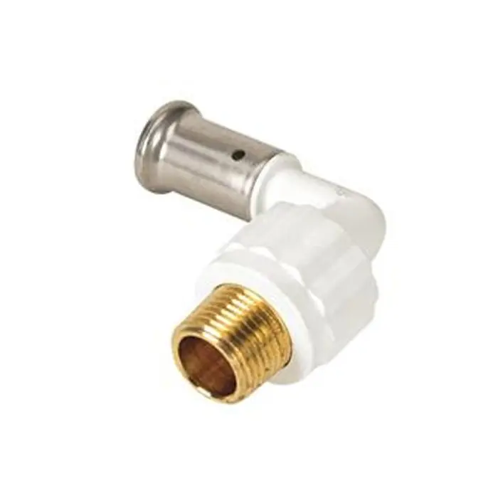 Coude multicouche PVDF blanc à sertir Ø20x2,0 - Mâle 3/4‘‘ (20/27) - HENCO Jusqu'à Épuisement Des Stocks
