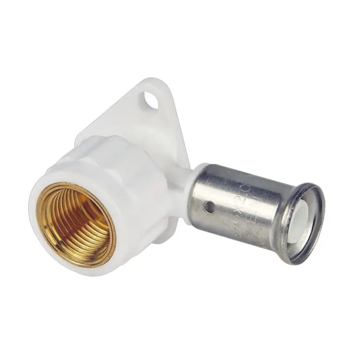 Coude Applique modèle court multicouche PVDF blanc à sertir Ø16x2,0 - Femelle 1/2‘‘ (15/21) - Henco Meilleure Vente