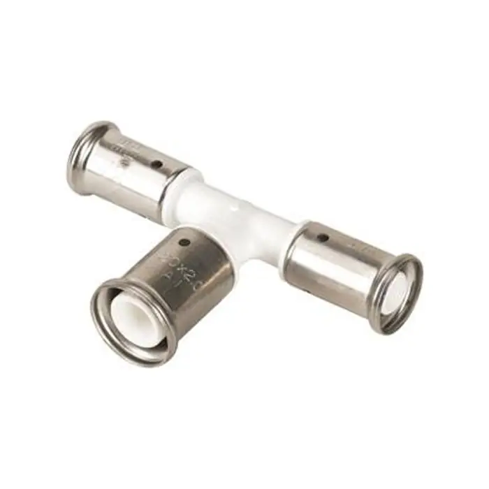 Té multicouche agrandi PVDF blanc inégal à sertir Ø16x2,0 - Ø20x2,0 - Ø16x2,0 - HENCO Commander Vite