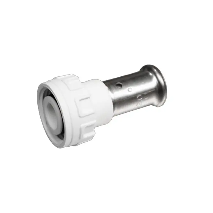 Raccord multicouche PVDF blanc à sertir à raccordement Eurocône Ø16x2,0 - 3/4EK - Henco Commander Maintenant