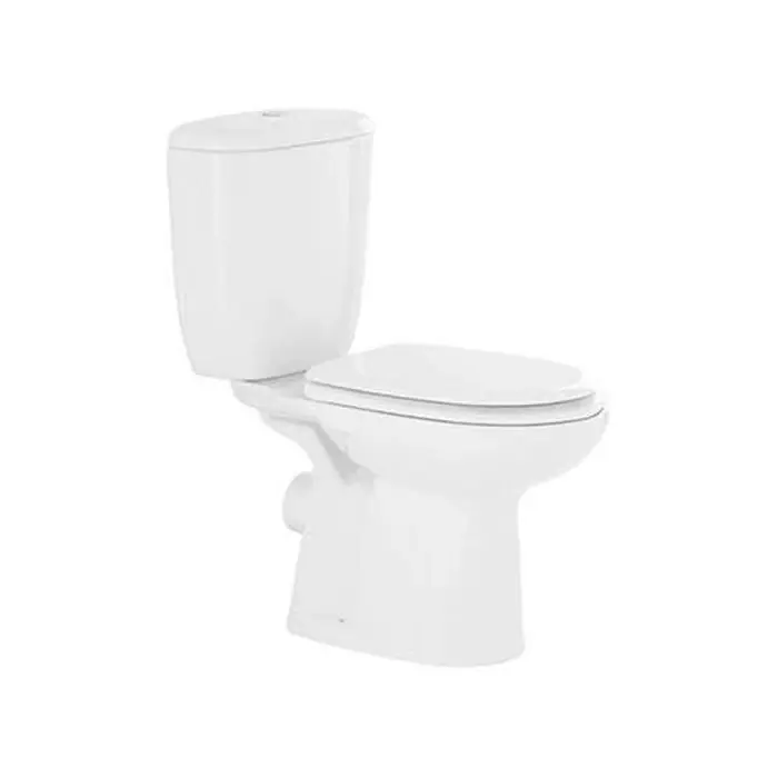 PACK WC Aveiro au sol Sortie Horizontale Entrée Latérale blanc avec bride (Cuvette, Réservoir NF et Abattant Thermoplast NF) - Sanindusa Prix Bas