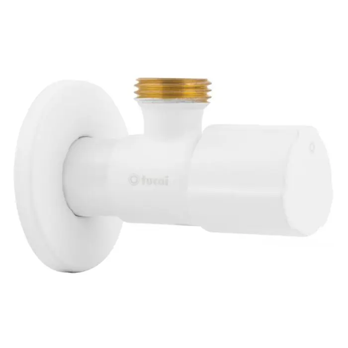 Jusqu'à Épuisement Des Stocks Robinet équerre design - ACS - BLANC MAT - Mâle 1/2" / Mâle 3/8" - Tucai