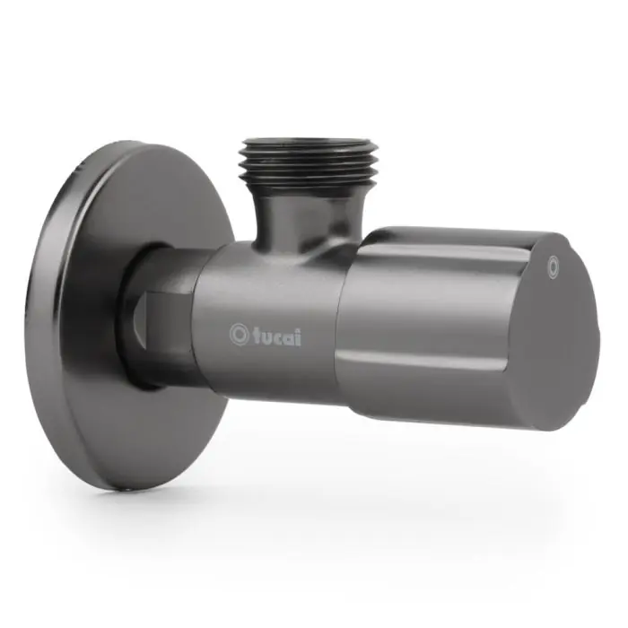 Marque Robinet équerre design - ACS - NOIR ACIER - Mâle 1/2" / Mâle 3/8" - Tucai